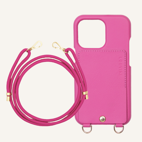 Étui iPhone Lou Fuchsia & Cordon Tessa Fuchsia Nouveau