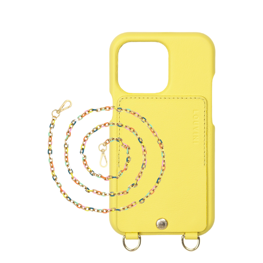 LOU Yellow Leather Case & MIA Fluo Chain