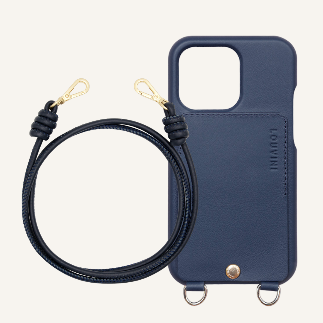 LOU Navy Leather Case & KATE Navy Cord