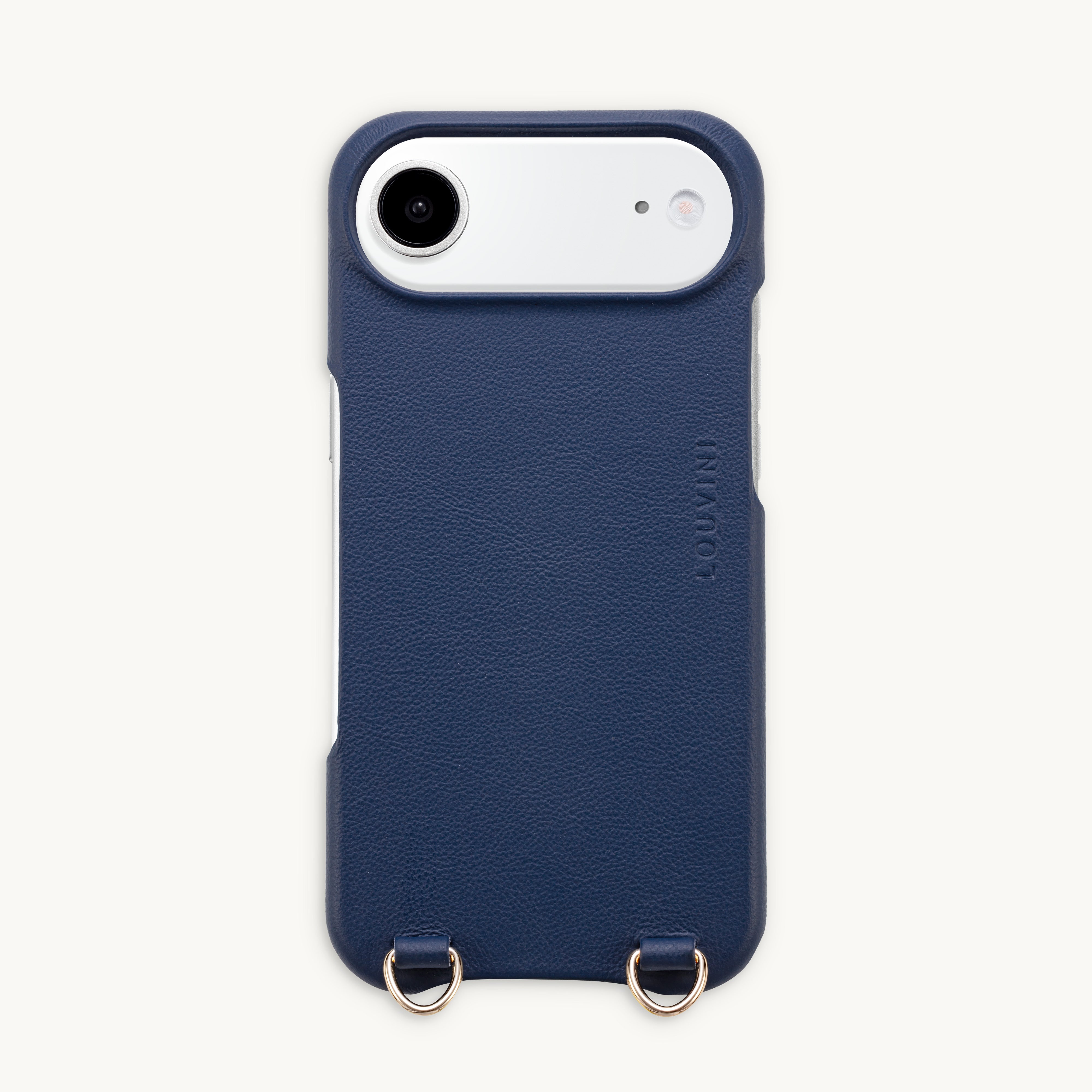 Coque iPhone MagSafe cuir avec anneaux MAX - Marine