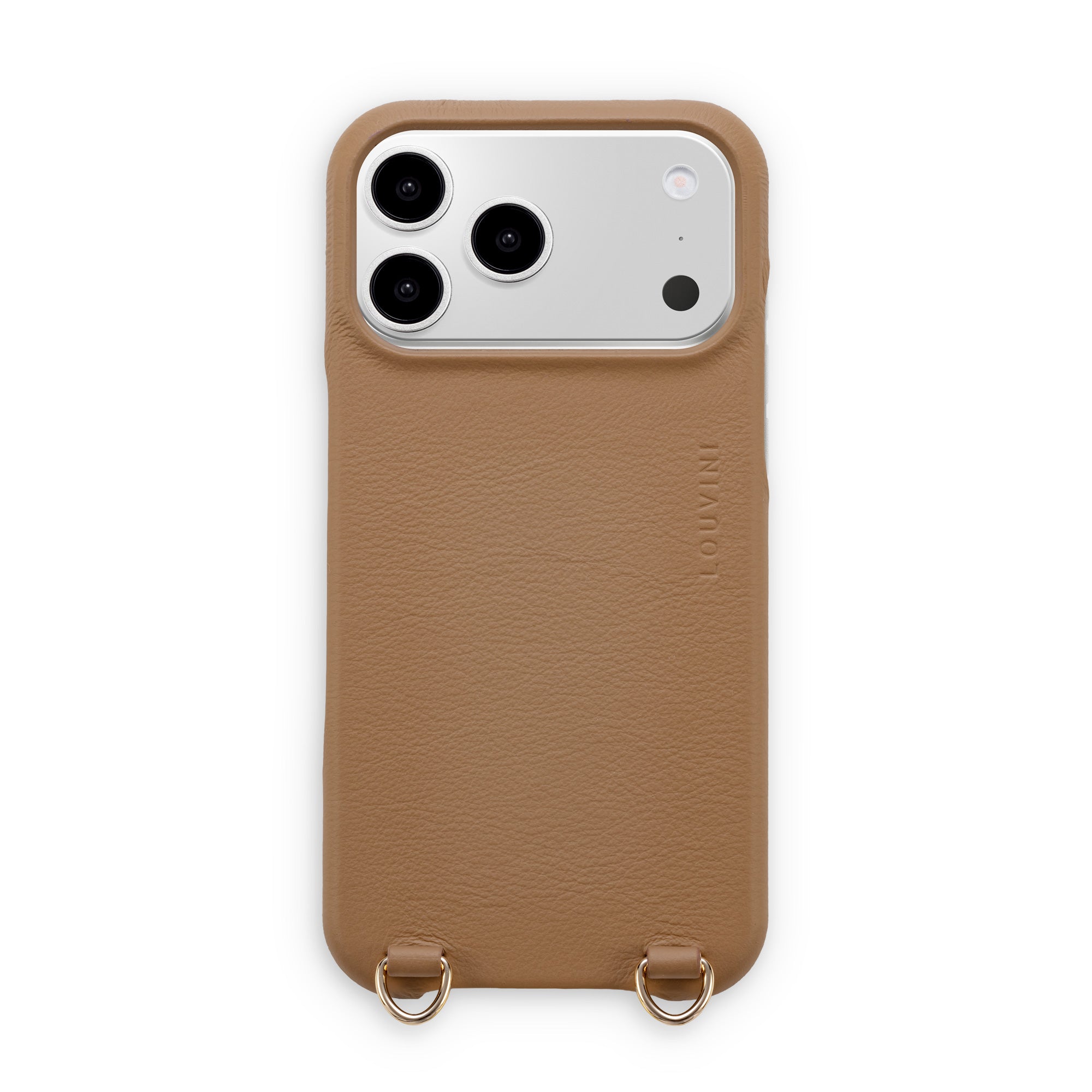 Coque iPhone MagSafe cuir avec anneaux MAX - Camel