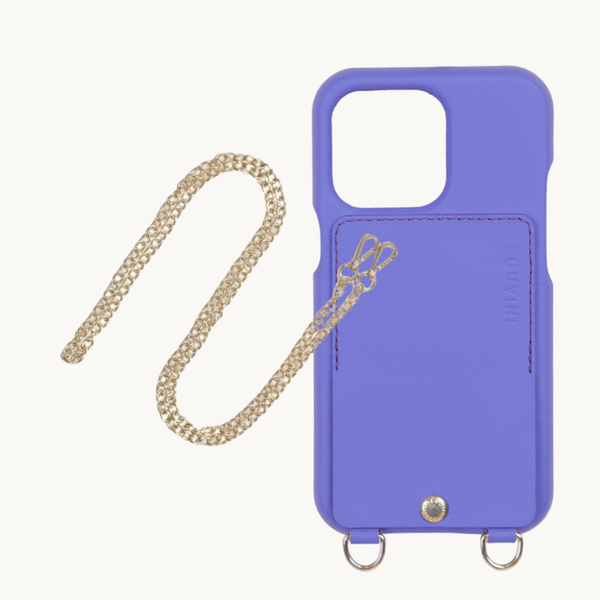 LOU Purple Leather Case & ALICE Golden Chain