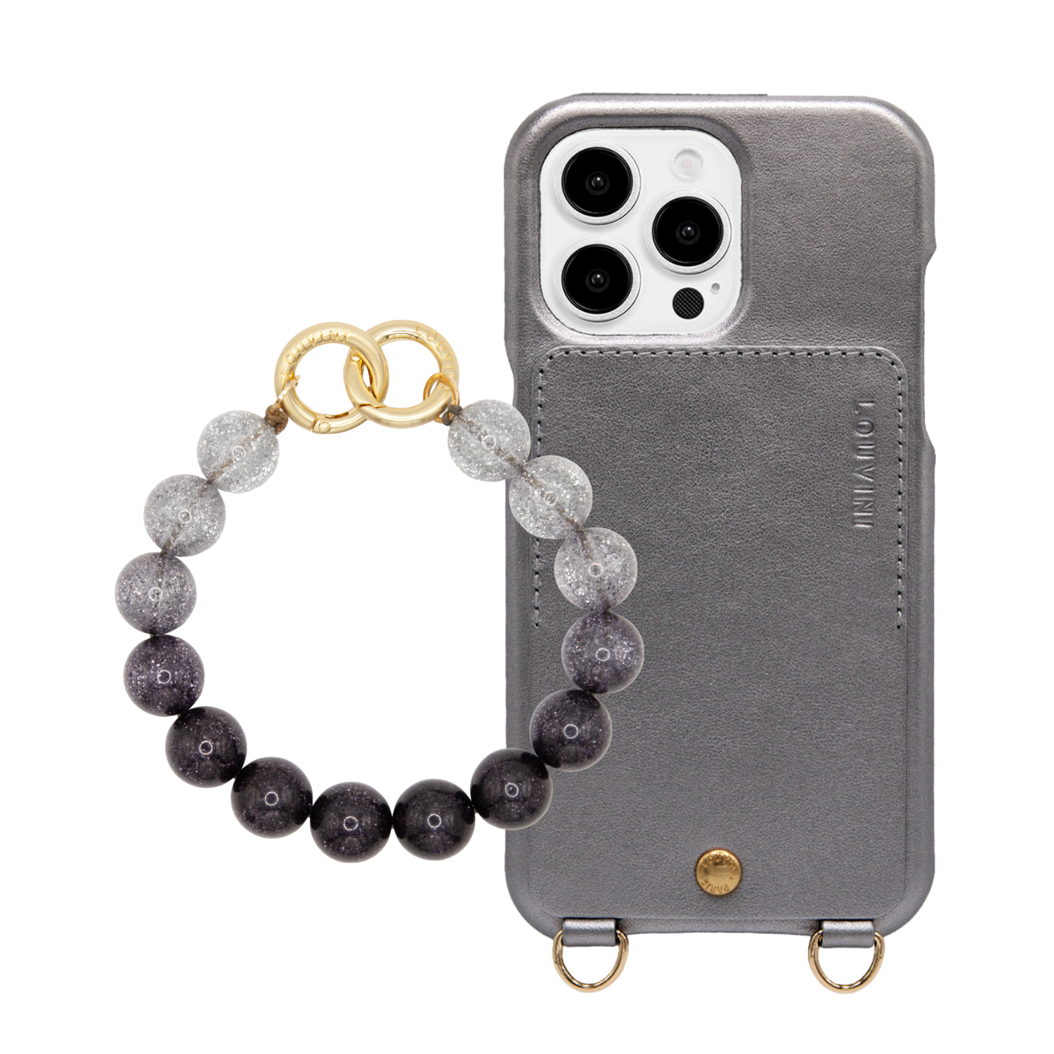 Coque iPhone LOU Anthracite & bracelet PETIT BILLY Noir