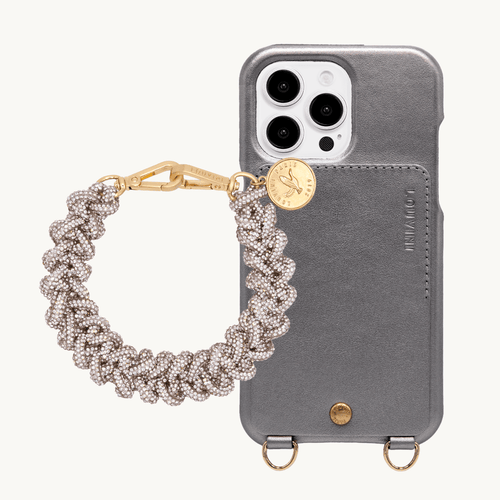 Coque iPhone LOU Anthracite & bracelet PETIT SCARLETT