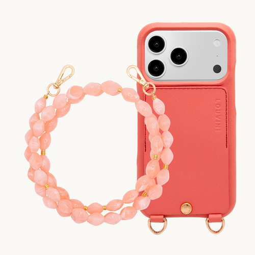 Coque iPhone LOU Blush & Chaîne RITA Corail