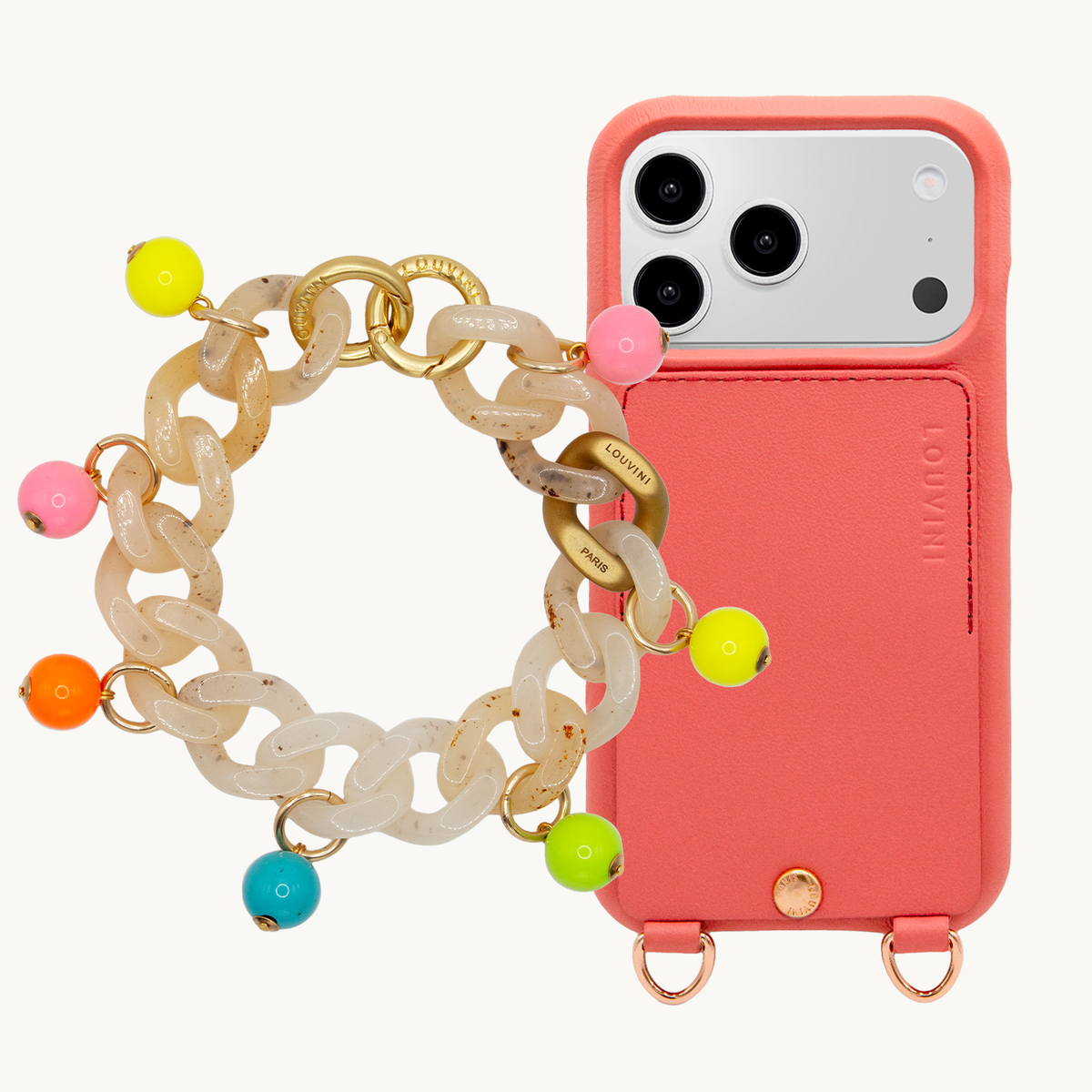 Coque iPhone LOU Blush & Bracelet PETIT ZOE CONFETTI Fluo