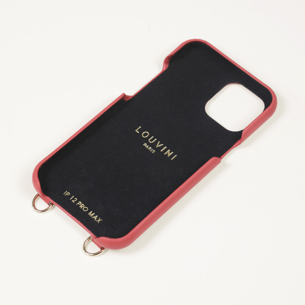 Coque iPhone cuir porte carte avec anneaux LOU - Blush (Personnalisable)