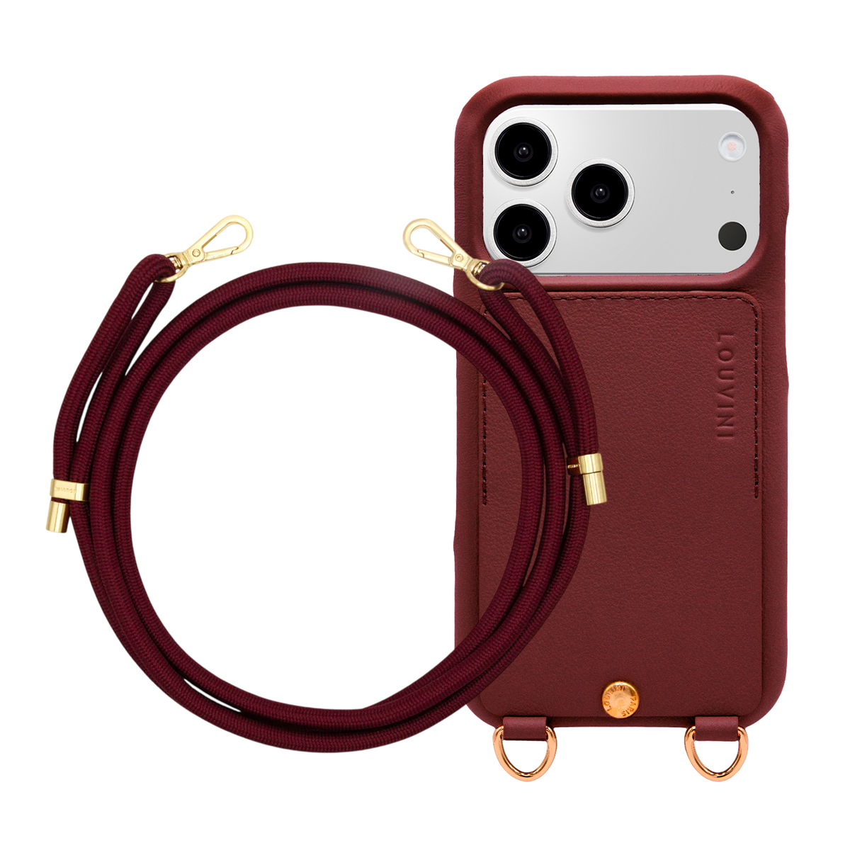 Coque iPhone LOU Bordeaux & Cordon TESSA Bordeaux