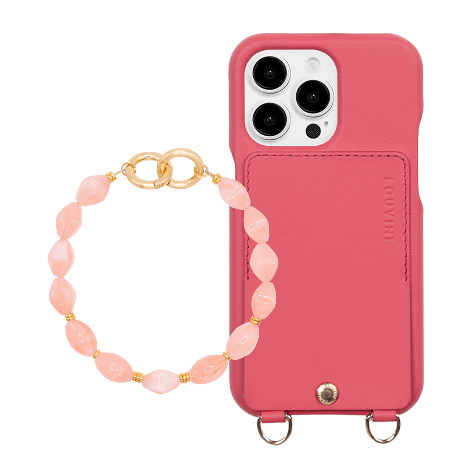 Coque iPhone LOU Blush & bracelet PETIT RITA Corail