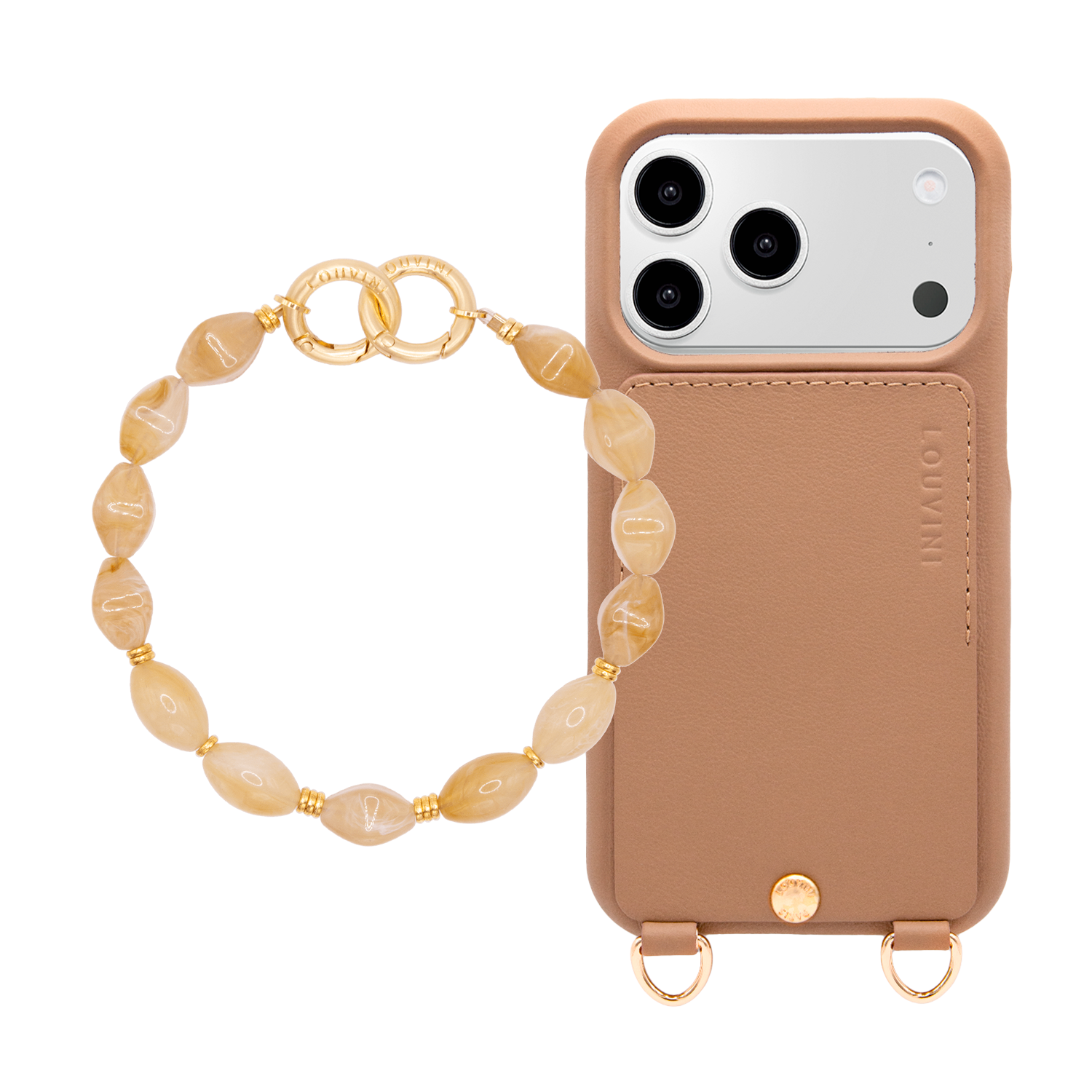 Coque iPhone LOU Camel & Bracelet PETIT RITA Marron Clair
