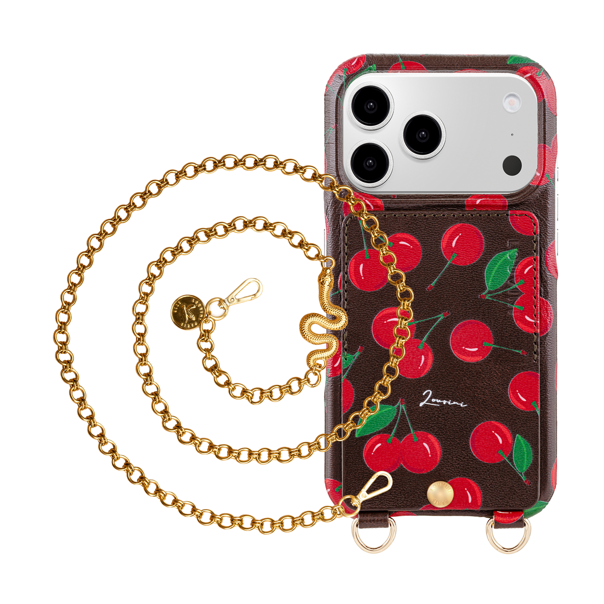 Coque iPhone LOU Cerises & Chaîne DALIA Serpent