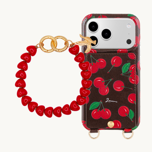 Coque iPhone LOU Cerises & Bracelet TINY CUORE Rouge