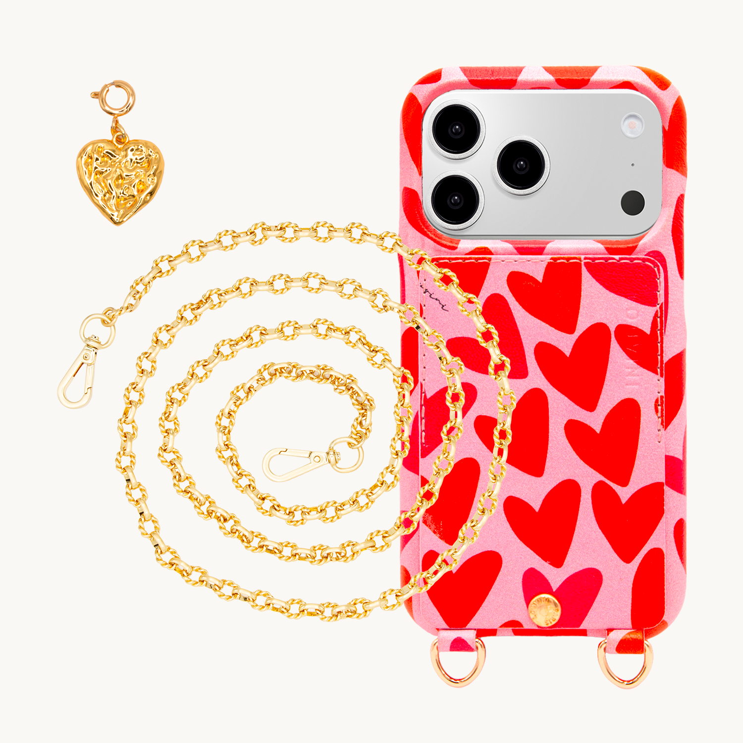 Coque iPhone LOU Coeurs & chaîne LUCKY NAKED & LUCKY CHARMS Coeur