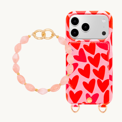 Coque iPhone LOU Coeurs & Bracelet PETIT RITA Corail