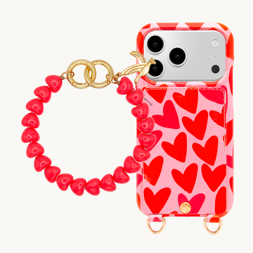 Coque iPhone LOU Coeurs & Bracelet TINY CUORE Corail