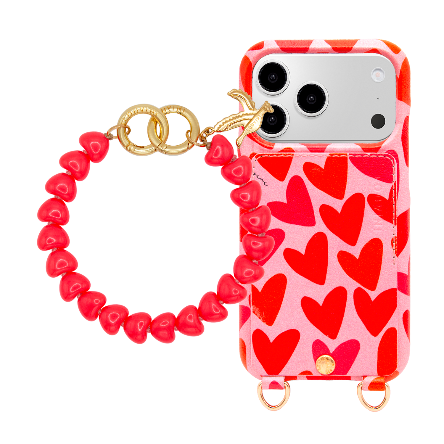Coque iPhone LOU Coeurs & Bracelet TINY CUORE Corail