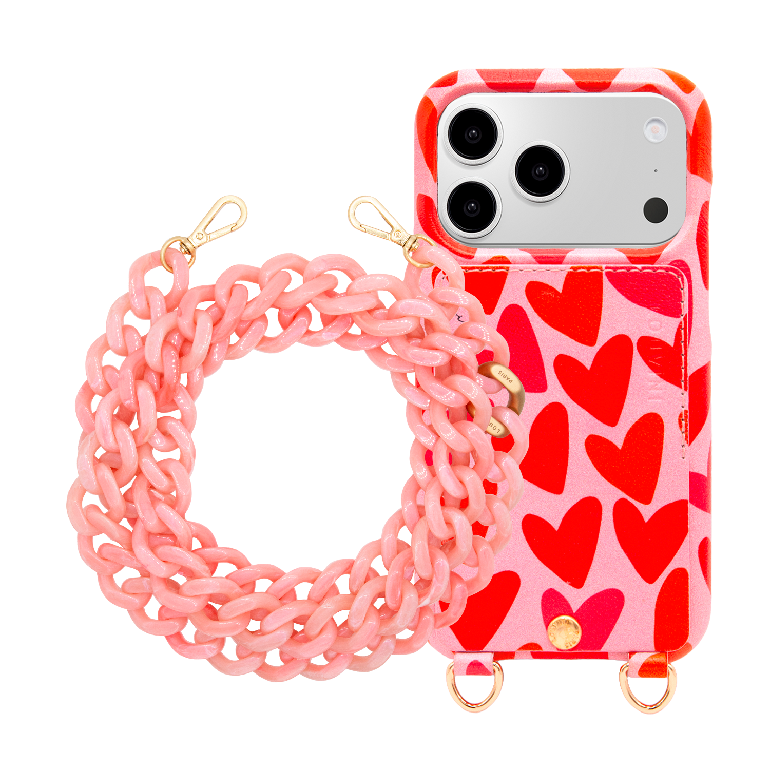 Coque iPhone LOU Coeurs & Chaîne ZOE Cherry Blossom