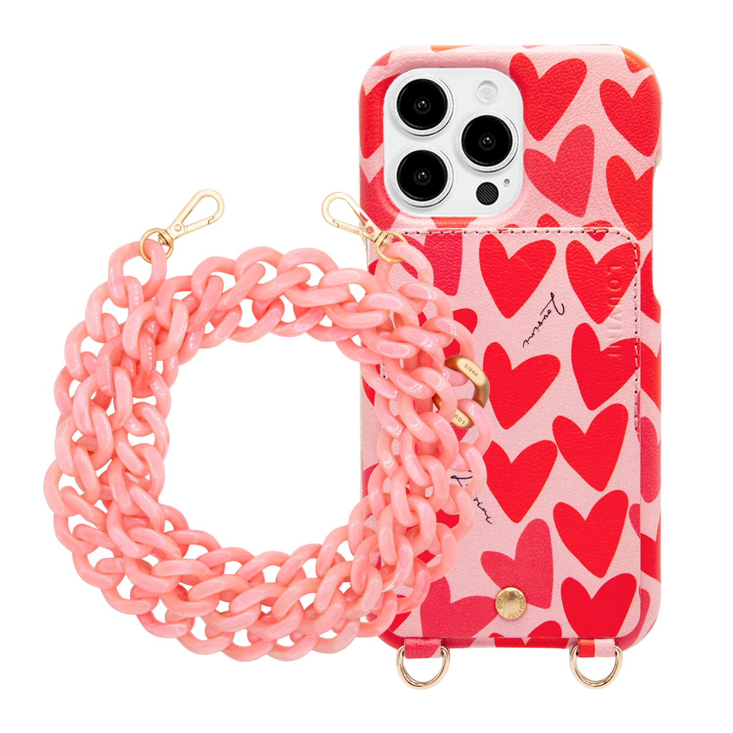 Coque iPhone LOU Coeurs & chaîne ZOE Cherry Blossom