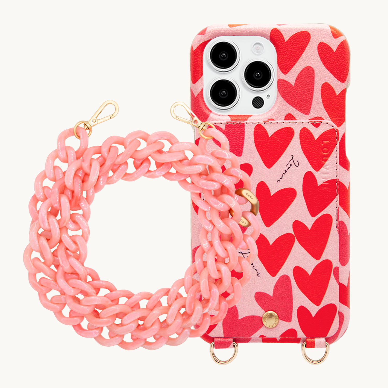Coque iPhone LOU Coeurs & chaîne ZOE Cherry Blossom