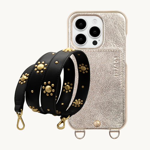 Coque iPhone LOU Doré & bandoulière ROXY