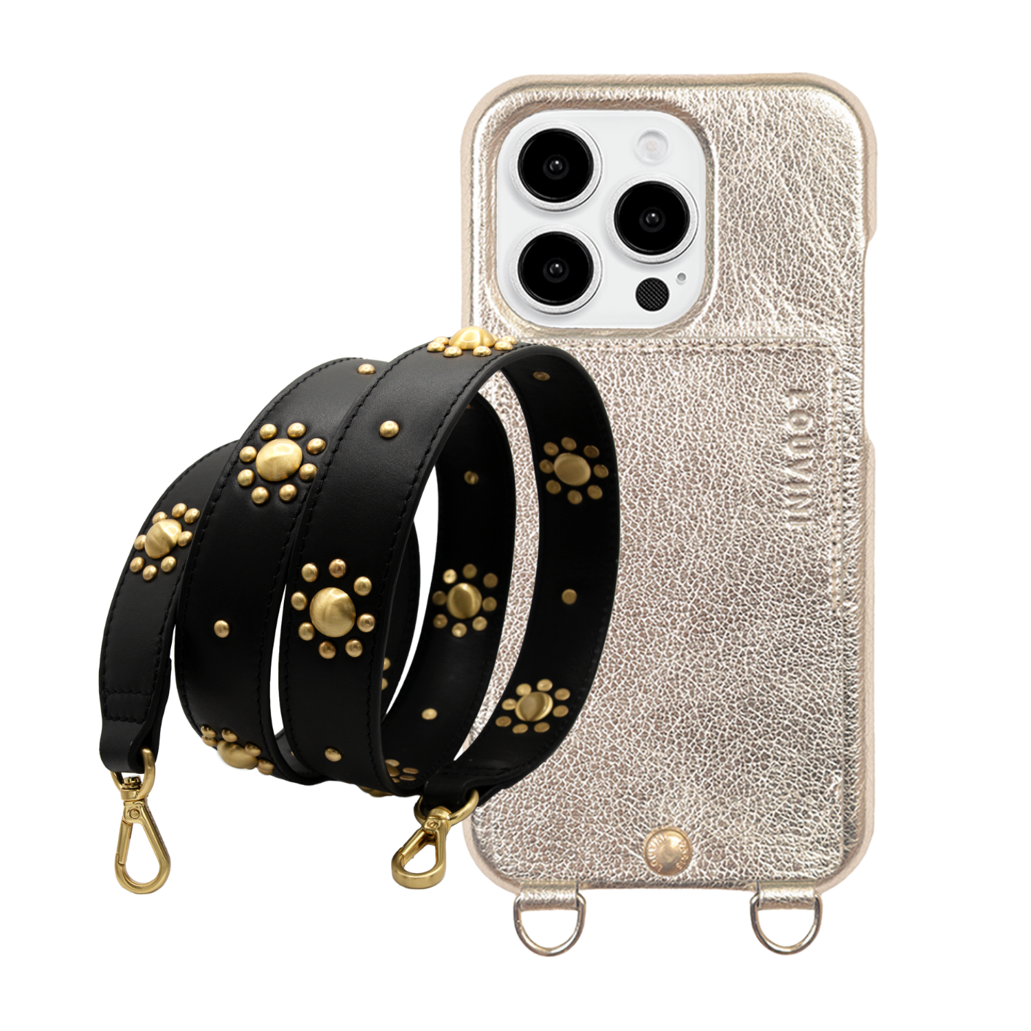 Coque iPhone LOU Doré & bandoulière ROXY