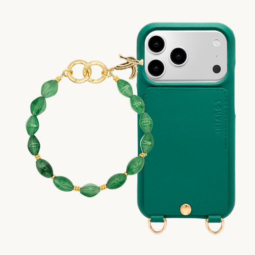Coque iPhone LOU Émeraude & Bracelet PETIT RITA Vert