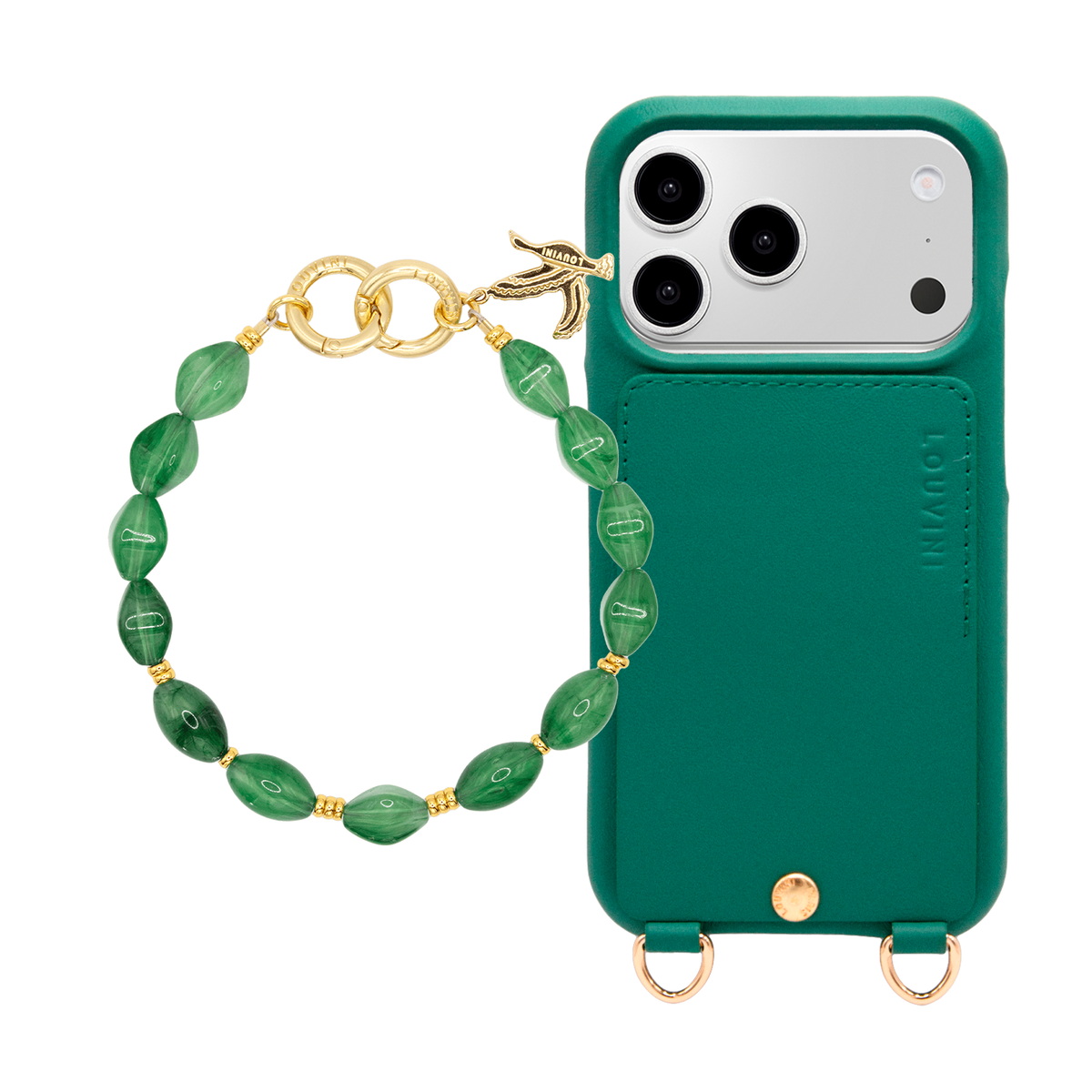 Coque iPhone LOU Émeraude & Bracelet PETIT RITA Vert