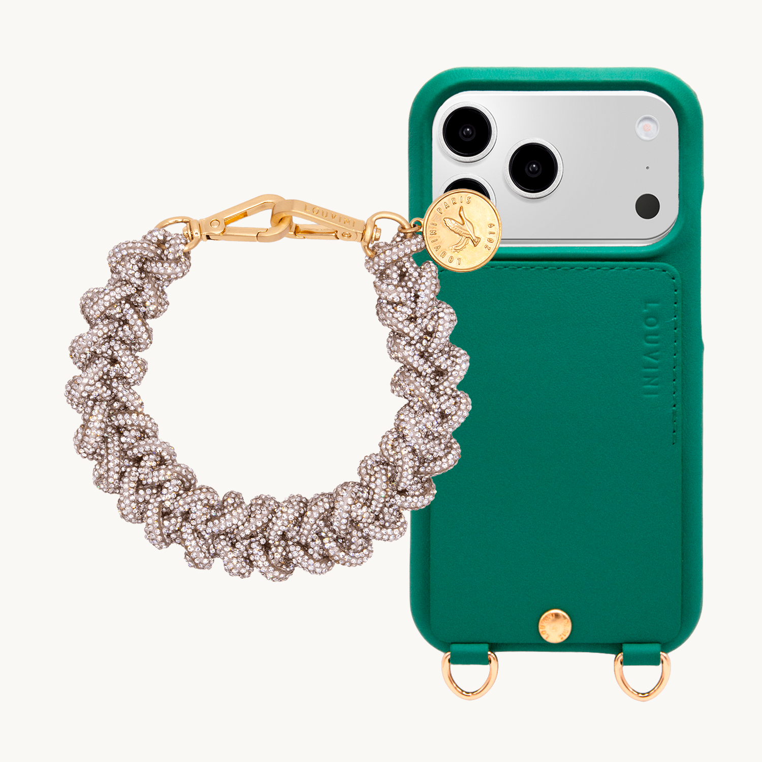 Coque iPhone LOU Émeraude & Bracelet PETIT SCARLETT Argenté