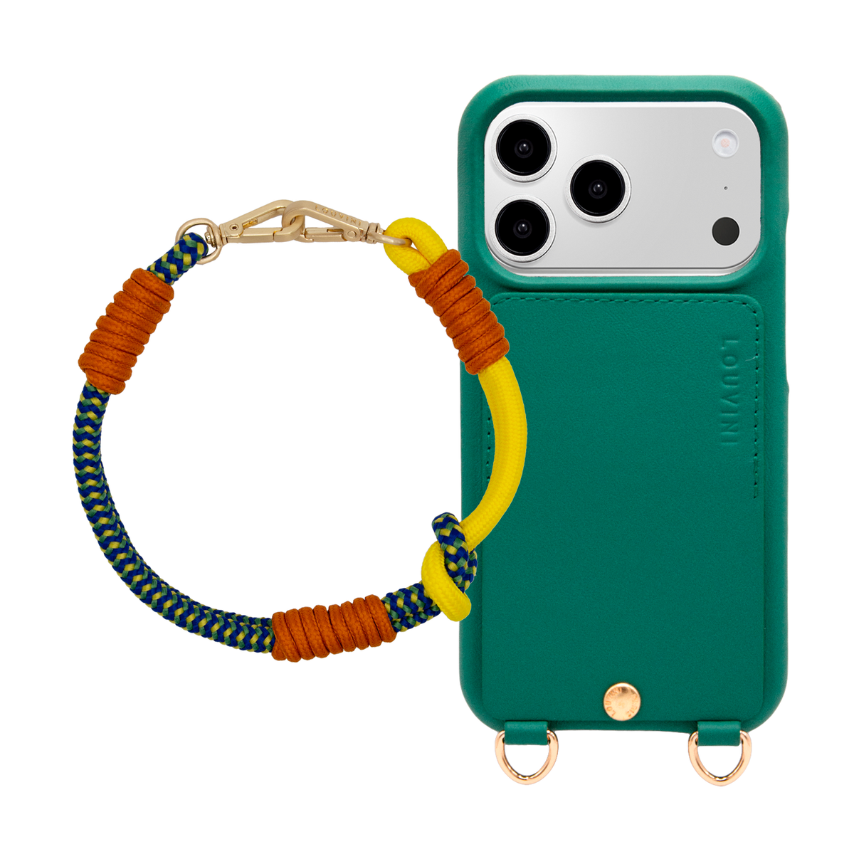 Coque iPhone LOU Émeraude & Bracelet PETIT TESSA Jaune Marine