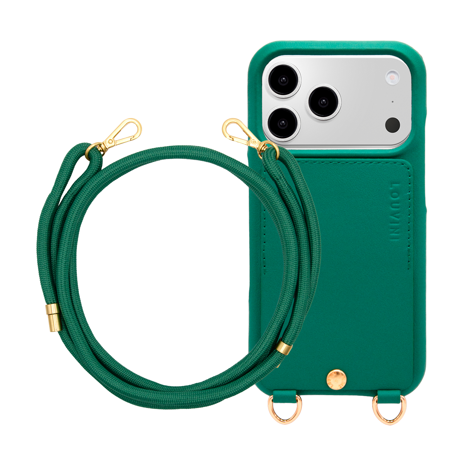 Coque iPhone LOU Émeraude & Cordon TESSA Émeraude