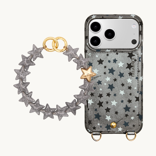 Coque iPhone LOU Étoiles Argenté & Bracelet PETIT ETOILE Argenté