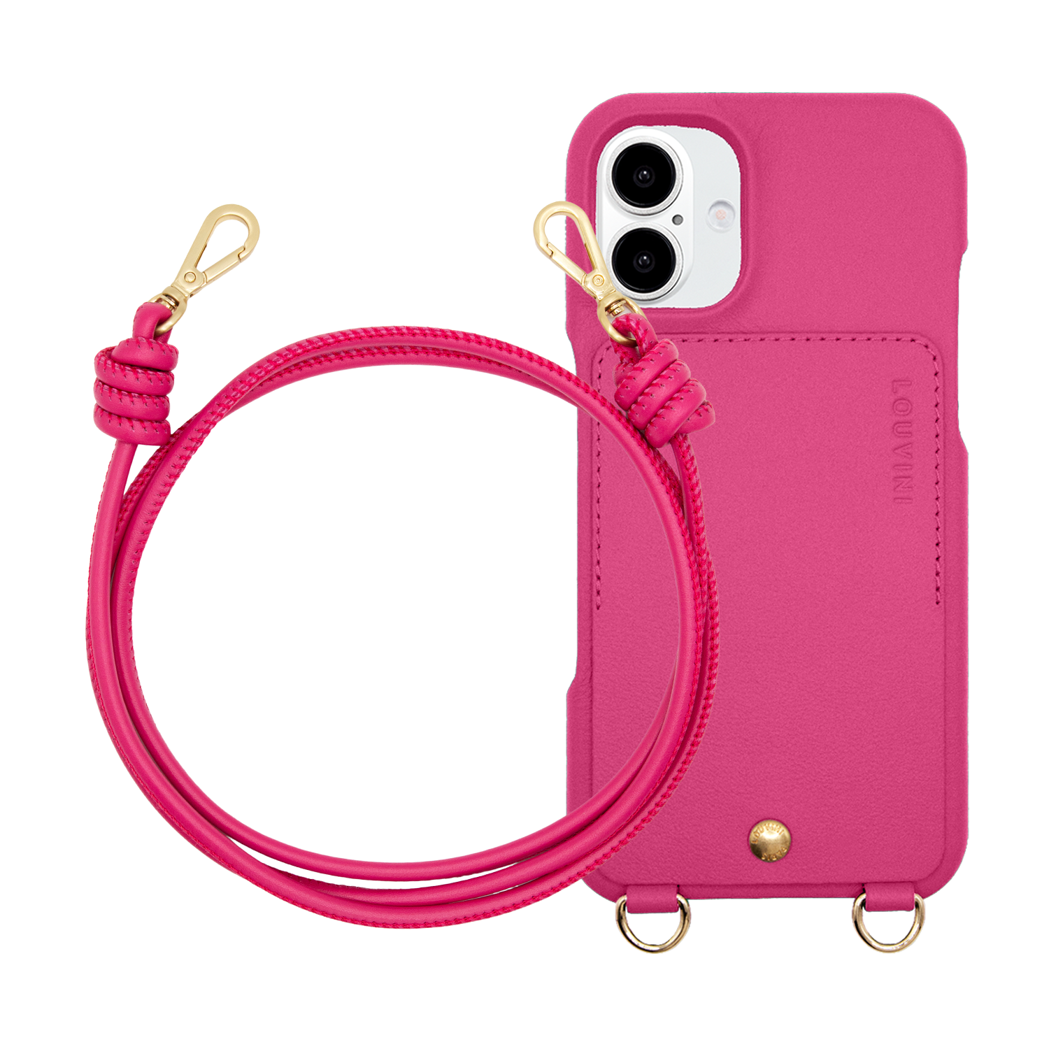Coque iPhone LOU Fuchsia & Cordon KATE Fuchsia