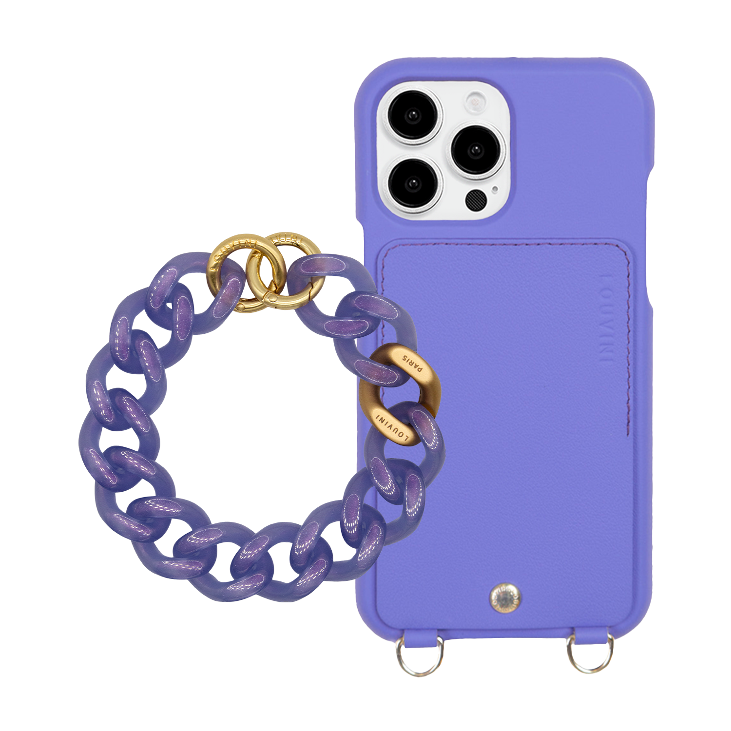 Coque iPhone LOU Violet & Bracelet PETIT ZOE Mauve Glacé