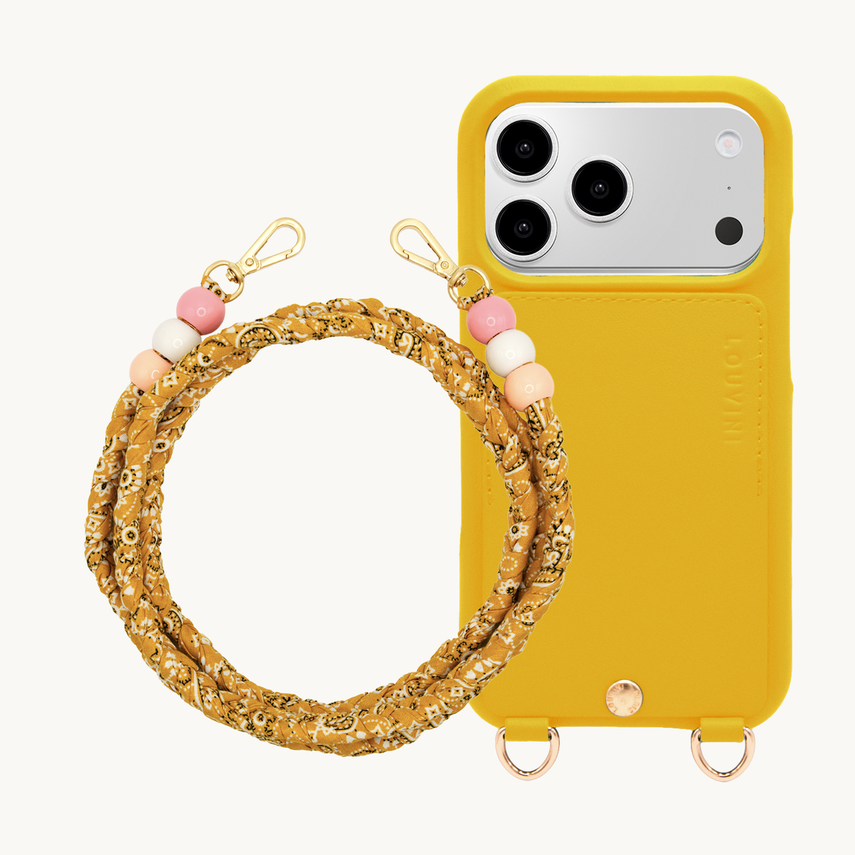 Coque iPhone LOU Jaune & Cordon ARIZONA Jaune
