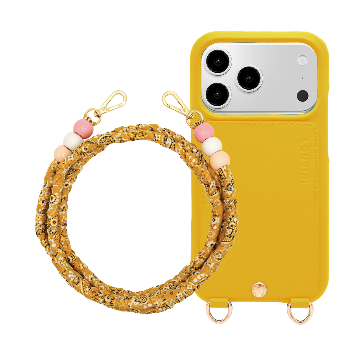 Coque iPhone LOU Jaune & Cordon ARIZONA Jaune