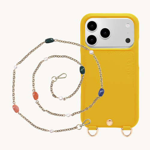 Coque iPhone LOU Jaune  & Chaîne YSA