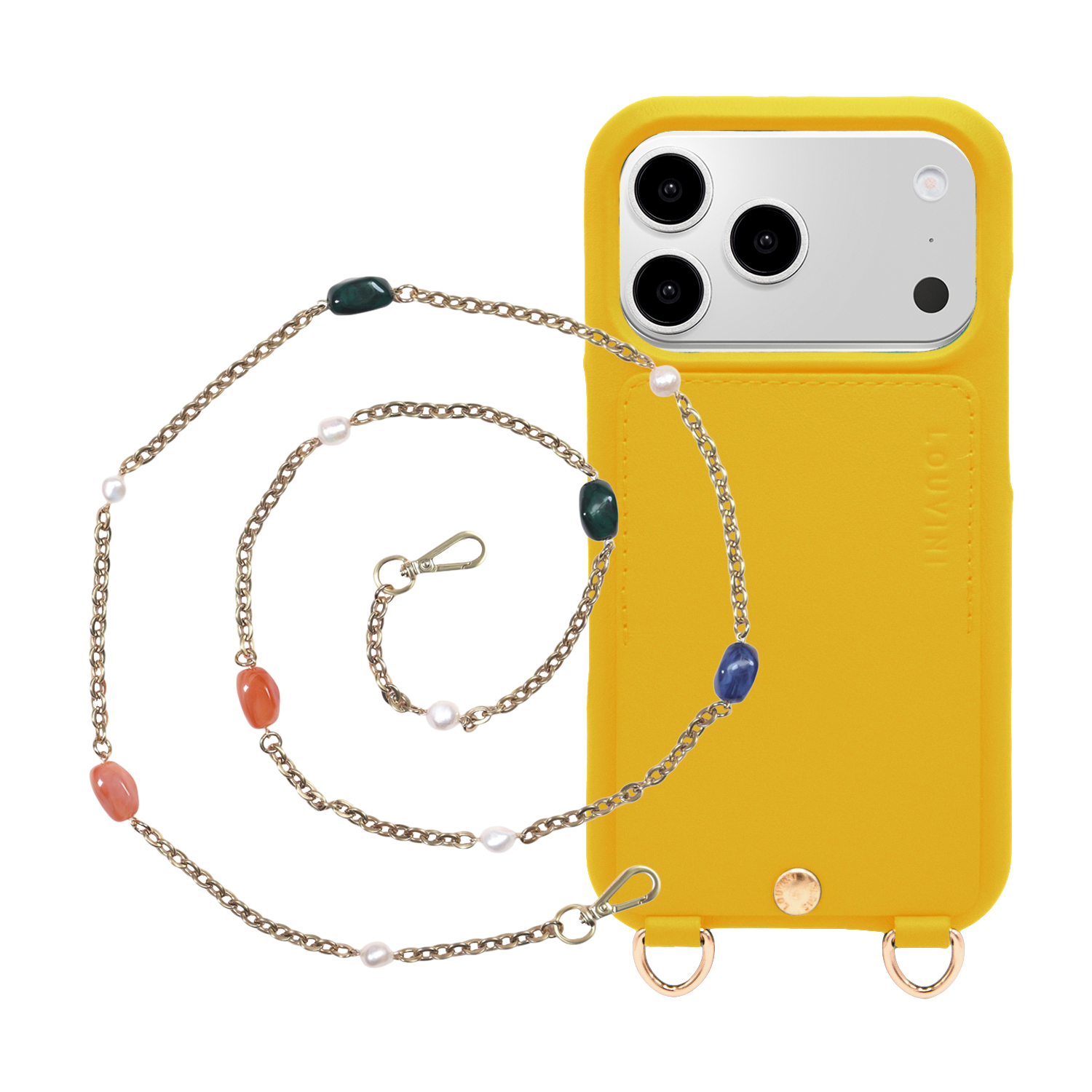 Coque iPhone LOU Jaune  & Chaîne YSA