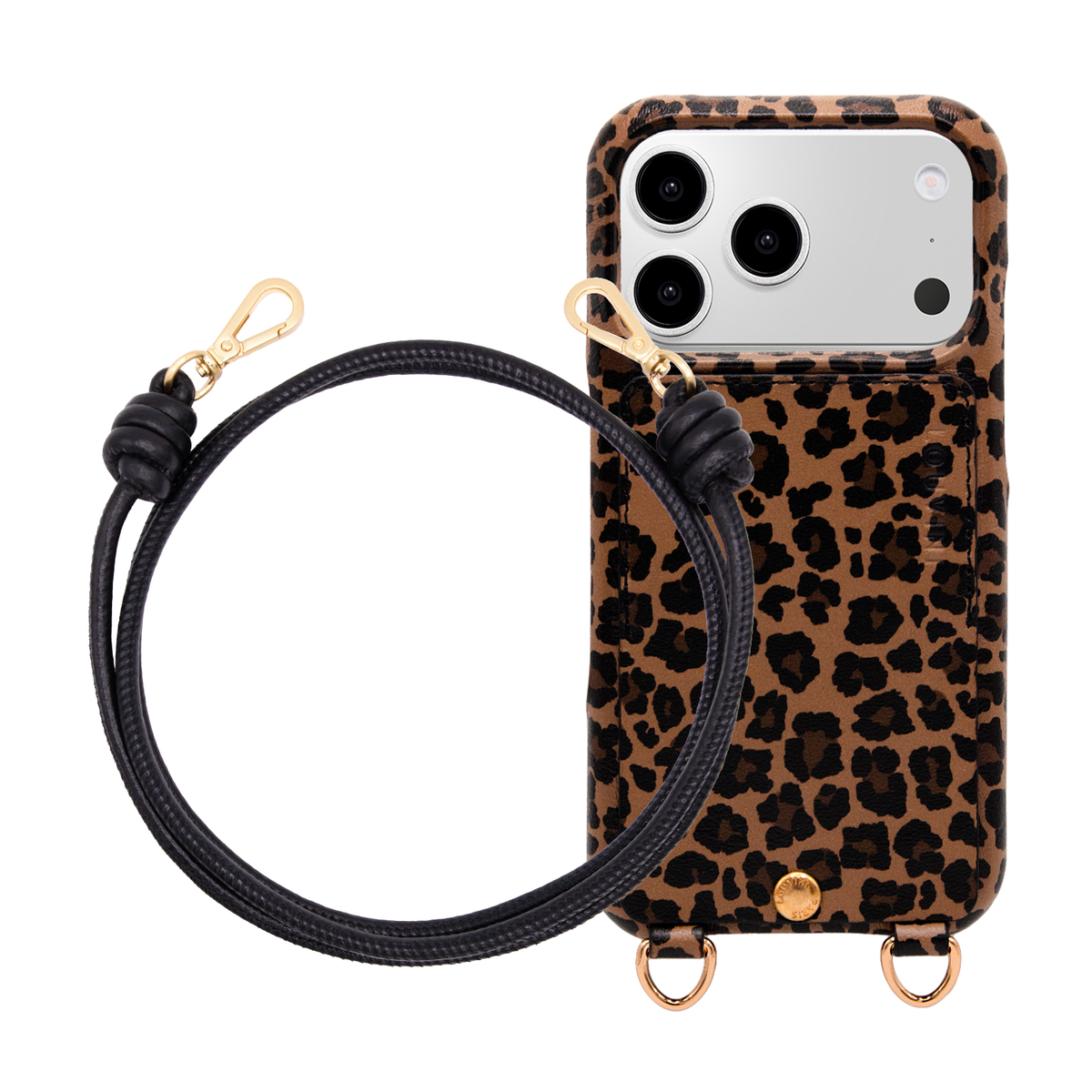 Coque iPhone LOU Léopard & Cordon KATE Noir