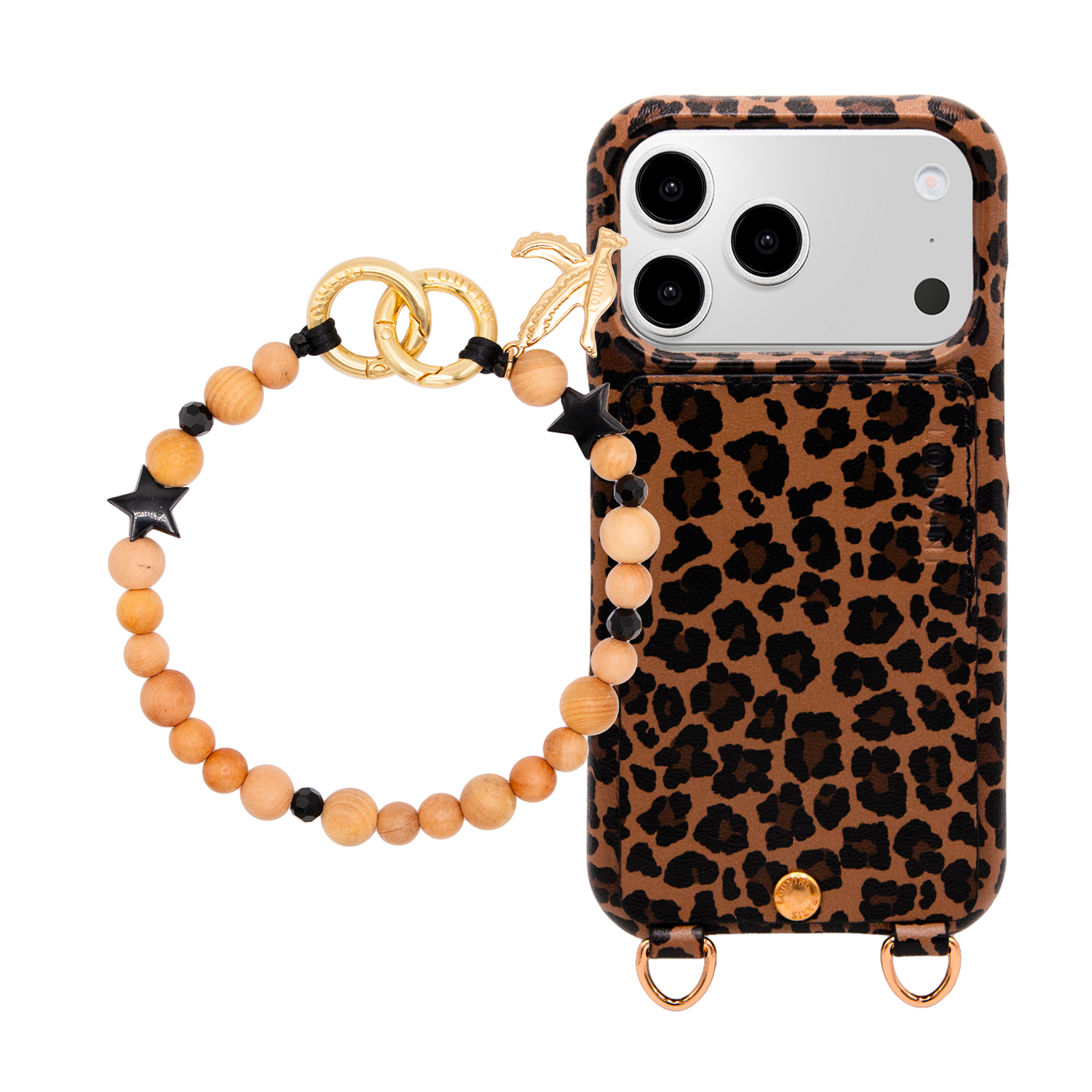 Coque iPhone LOU Léopard & bracelet PETIT ARIELLE Etoile Noir