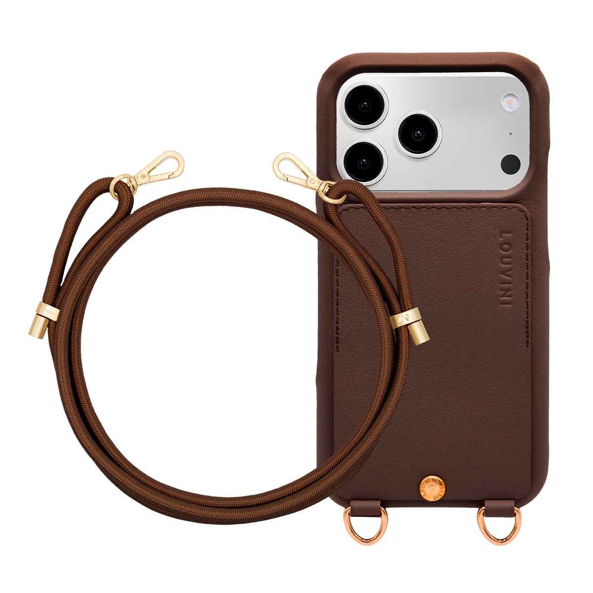 Coque iPhone LOU Marron & Cordon TESSA Marron
