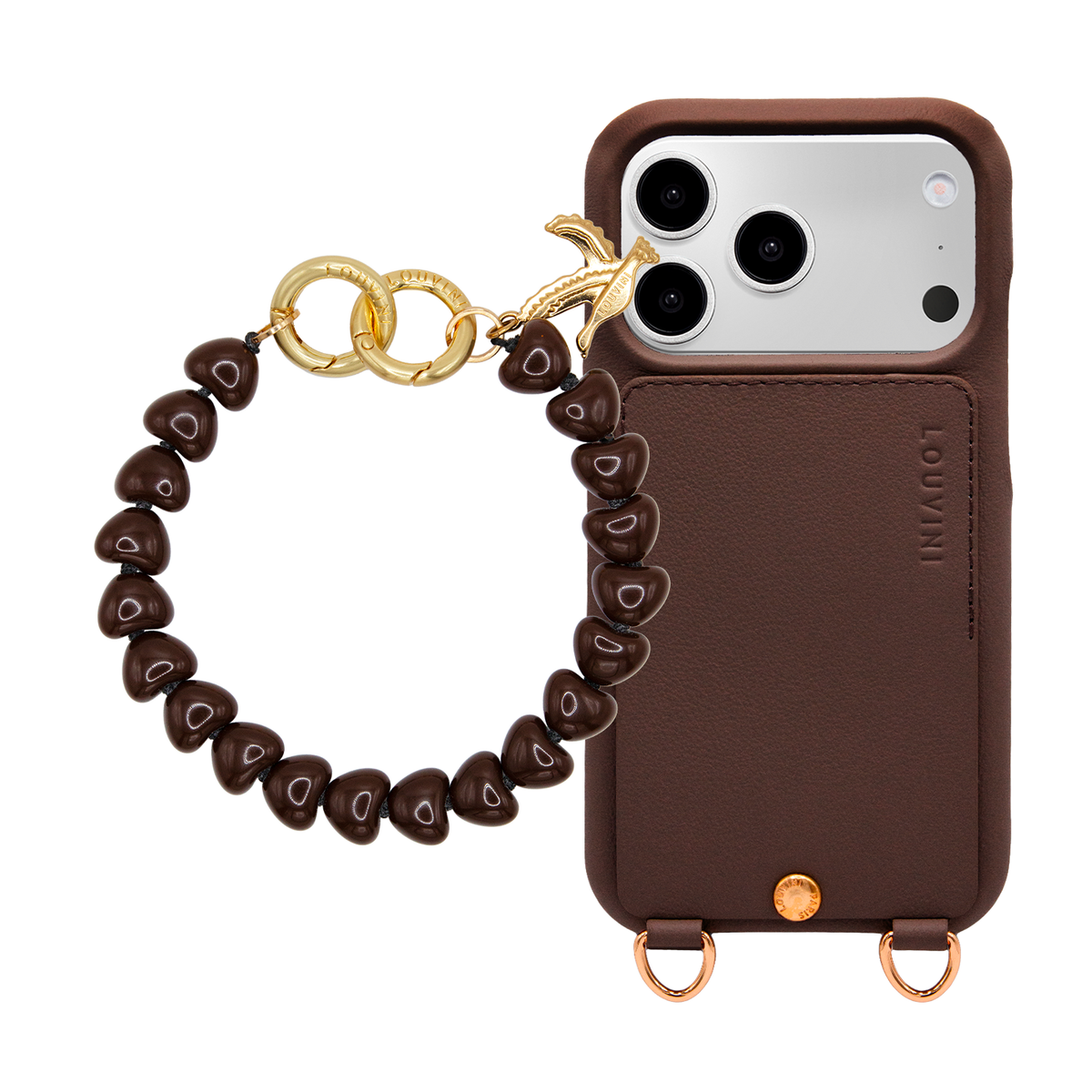 Coque iPhone LOU Marron & Bracelet TINY CUORE Marron