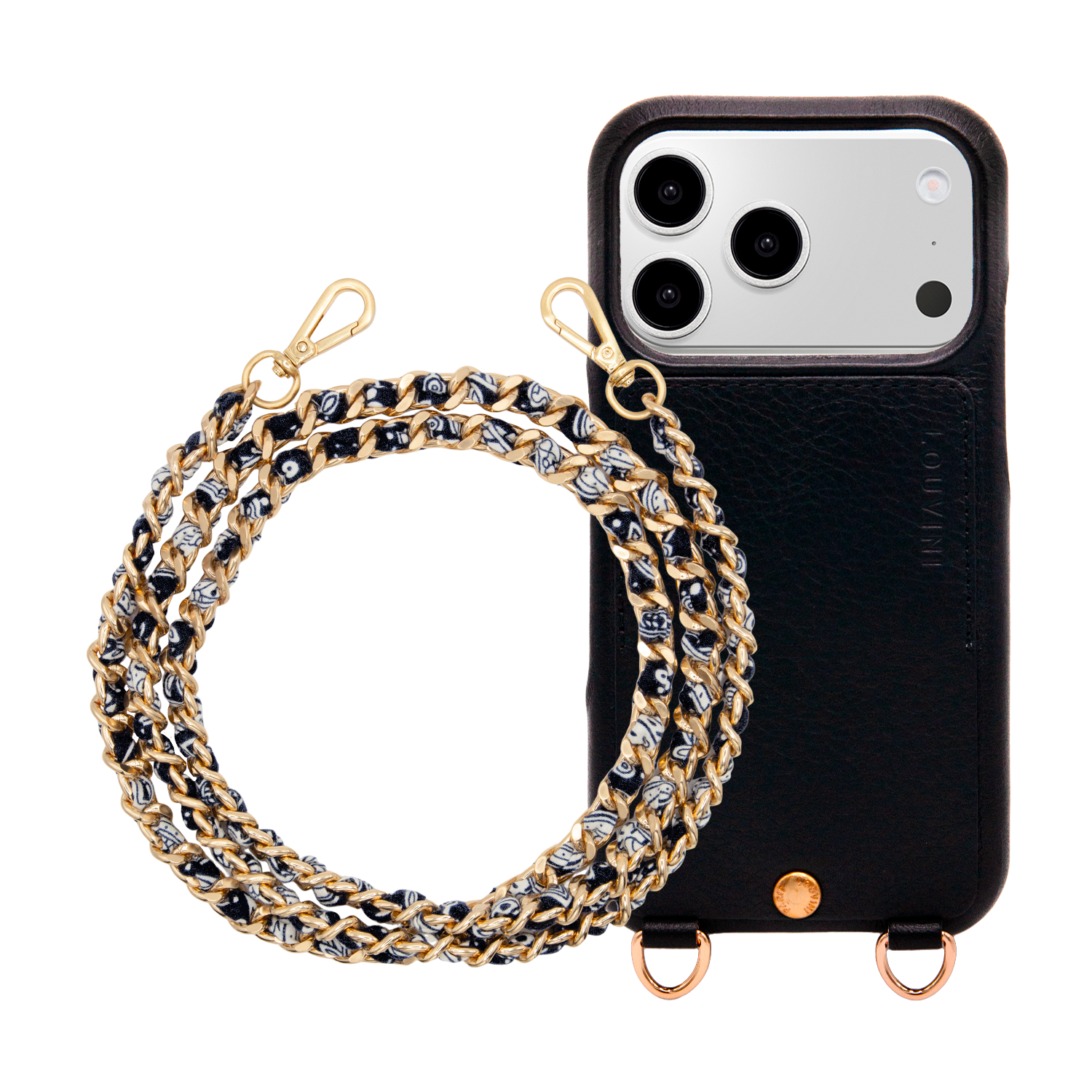 Coque iPhone LOU Noir & chaîne BONNIE Noir