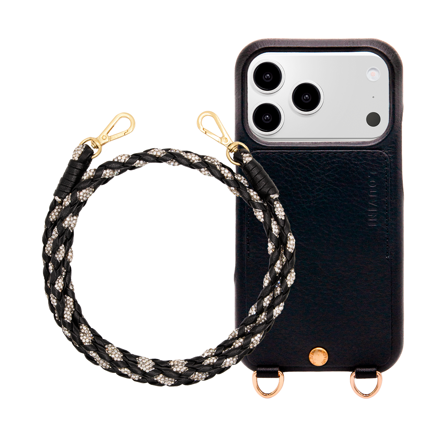 Coque iPhone LOU Noir & Cordon KYLIE Noir