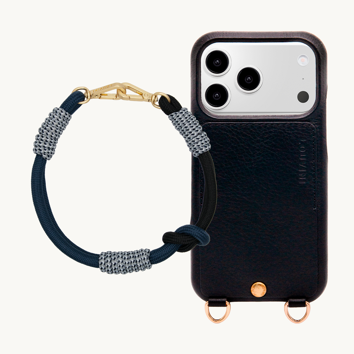 Coque iPhone LOU Noir & Bracelet PETIT TESSA Noir Marine