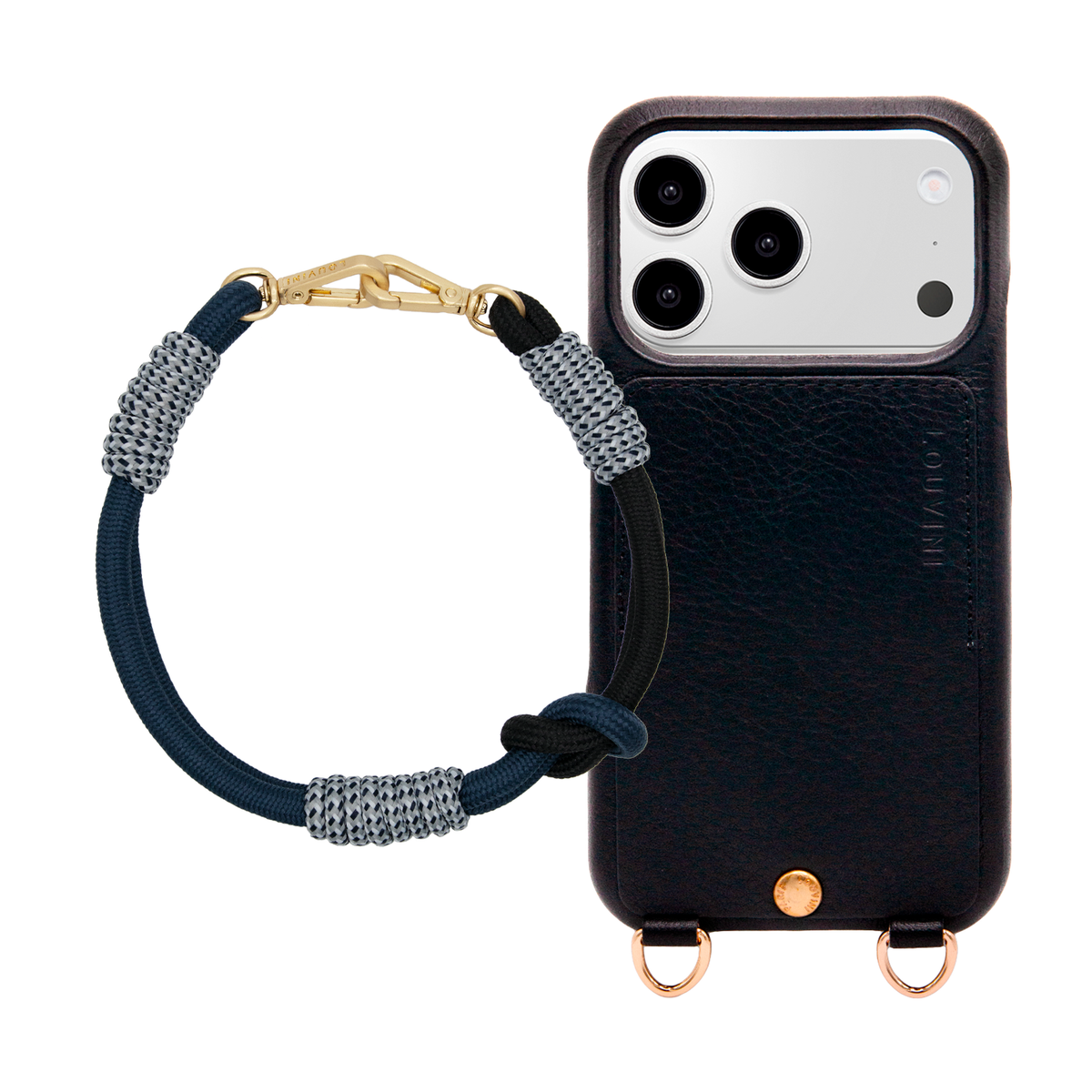 Coque iPhone LOU Noir & Bracelet PETIT TESSA Noir Marine