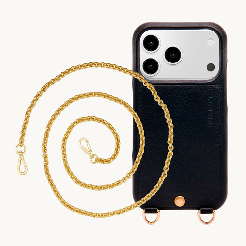 Coque iPhone LOU Noir & chaîne SAVANA