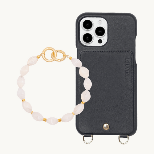 ensemble coque iPhone avec étui en cuir et bracelet de téléphone