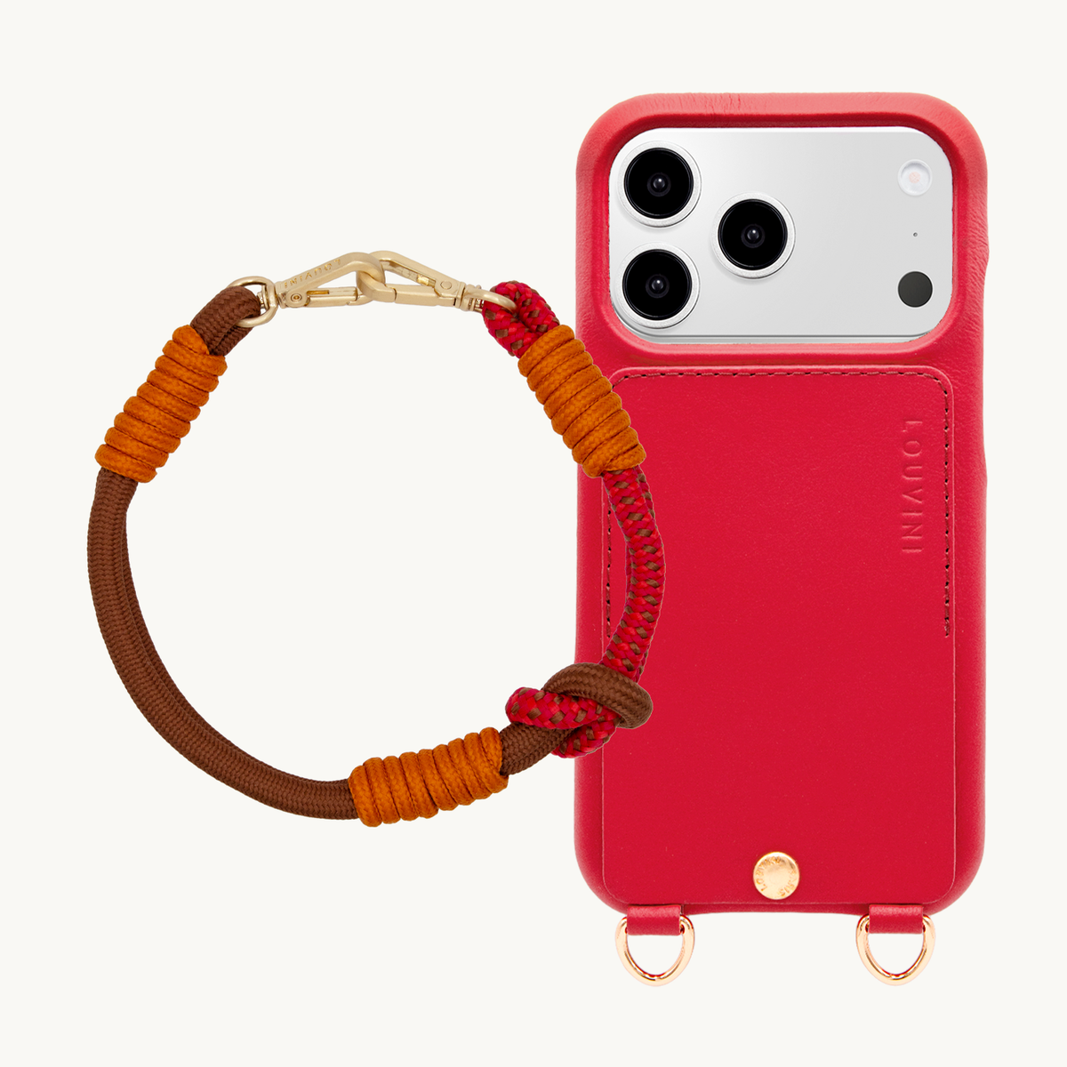 Coque iPhone LOU Rouge & Bracelet PETIT TESSA Marron Rouge