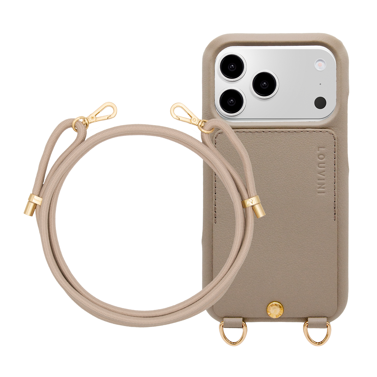 Coque iPhone LOU Taupe & Cordon TESSA Taupe