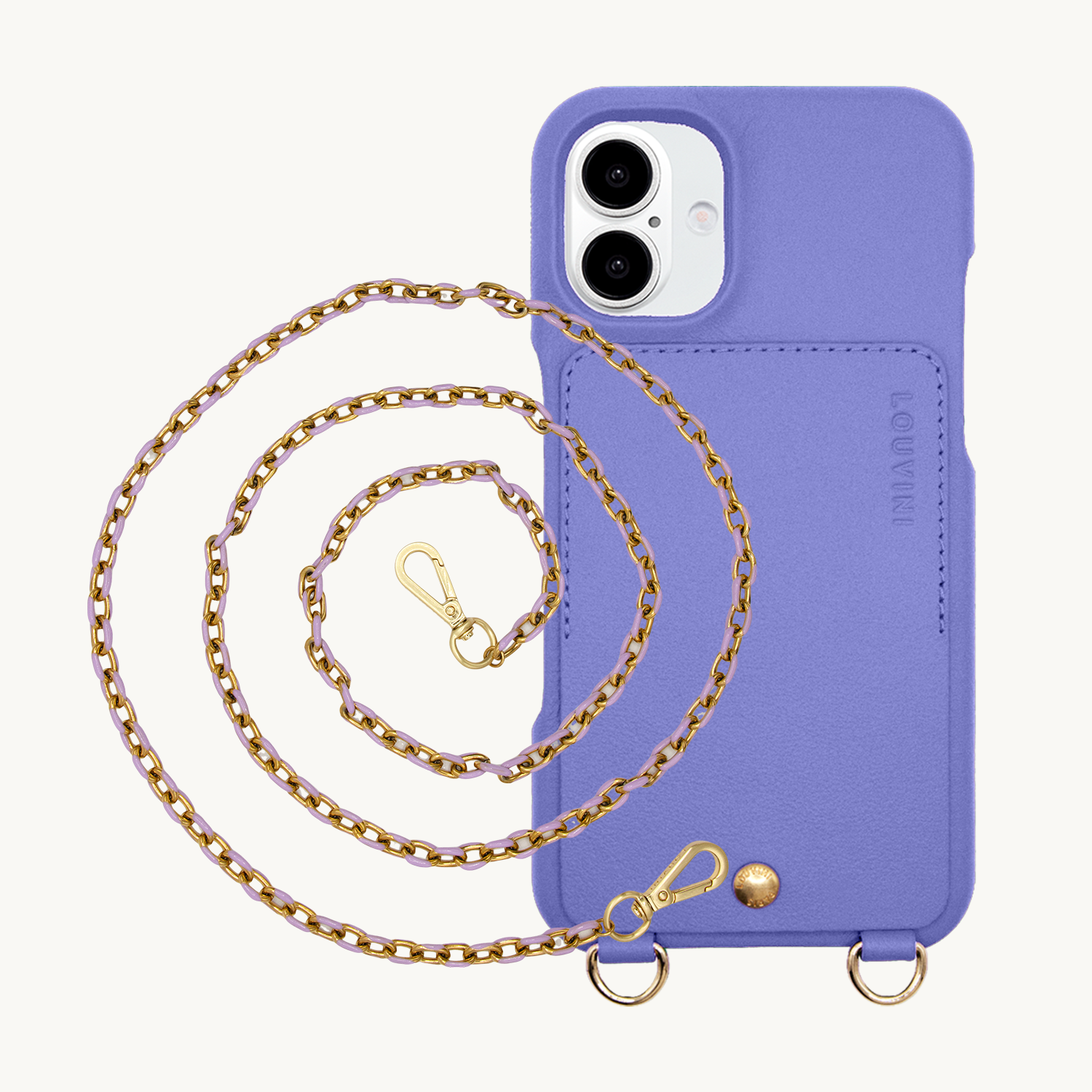 Coque iPhone LOU Violet & Chaîne MIA Lilas
